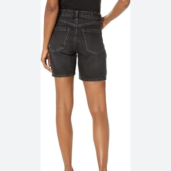 NWT BlankNYC High Waist Overlap Fly Denim Criss Cross Short Black 26 - Picture 2 of 7